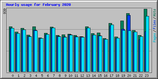 Hourly usage for February 2020