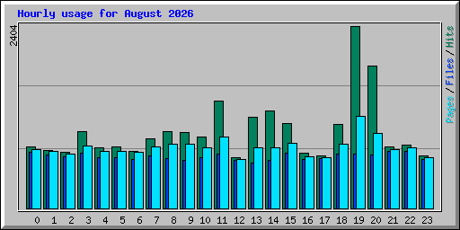Hourly usage for August 2026